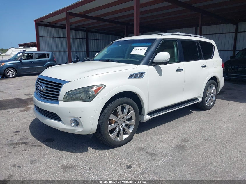 2012 Infiniti Qx56 VIN JN8AZ2NFXC9518673 IAAI salvage auction — NORMAL WEAR, Clear (Florida), sold $25 on 2026-07-15 (photo 2)