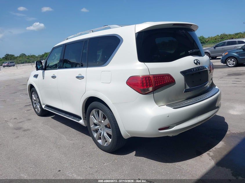 2012 Infiniti Qx56 VIN JN8AZ2NFXC9518673 IAAI salvage auction — NORMAL WEAR, Clear (Florida), sold $25 on 2026-07-15 (photo 3)