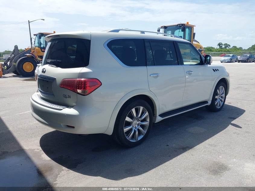 2012 Infiniti Qx56 VIN JN8AZ2NFXC9518673 IAAI salvage auction — NORMAL WEAR, Clear (Florida), sold $25 on 2026-07-15 (photo 4)