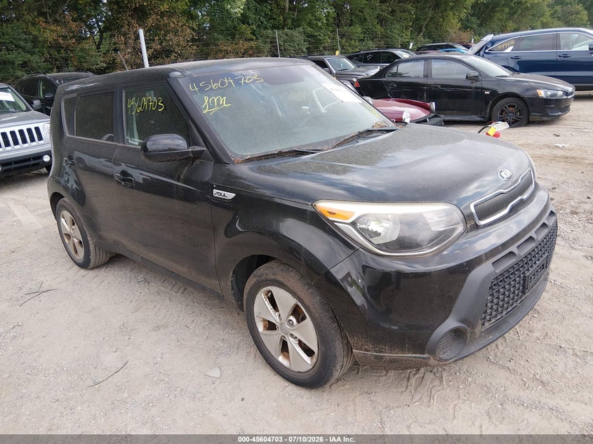 2016 Kia Soul VIN KNDJN2A29G7829877 IAAI salvage auction — NORMAL WEAR, Clear (Indiana), sold $375 on 2026-07-17 (photo 1)