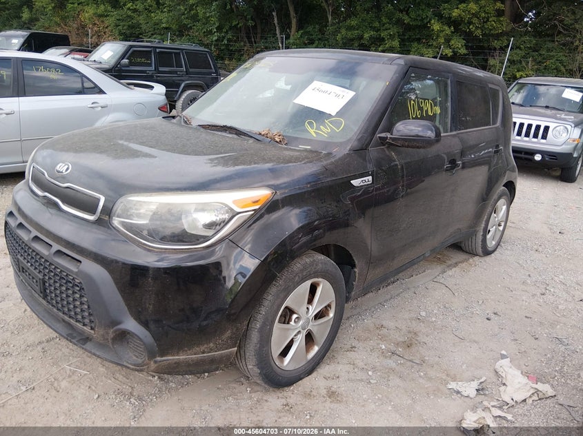 2016 Kia Soul VIN KNDJN2A29G7829877 IAAI salvage auction — NORMAL WEAR, Clear (Indiana), sold $375 on 2026-07-17 (photo 2)