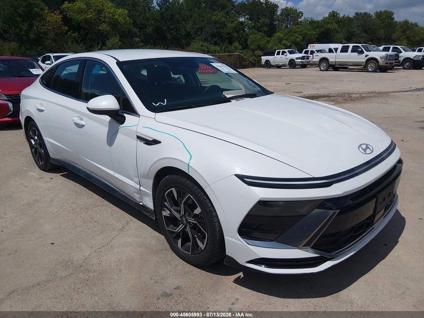 2025 Hyundai Sonata VIN KMHL64JAXSA428483 IAAI salvage auction — RIGHT SIDE, Enterprise Vehicles Clear Only (Texas), sold $14,500 on 2026-07-20 (photo 1)