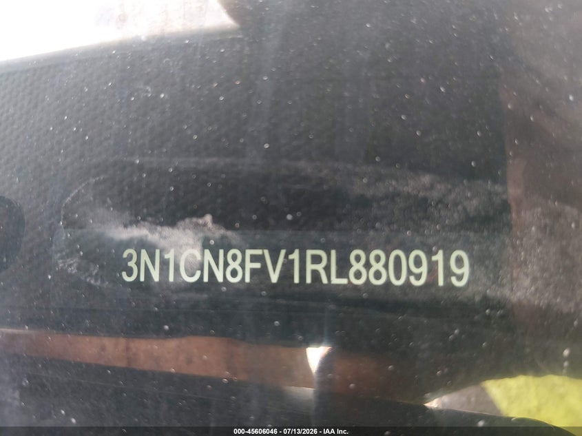 2024 Nissan Versa VIN 3N1CN8FV1RL880919 IAAI salvage auction — FRONT END, Enterprise Vehicles Clear Only (Texas), sold $11,250 on 2026-07-20 (photo 9)
