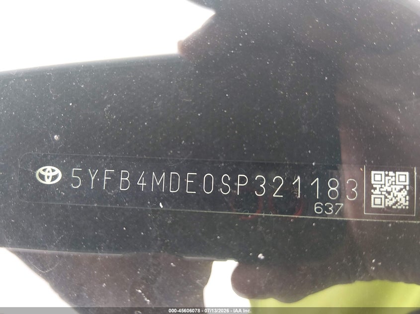 2025 Toyota Corolla VIN 5YFB4MDE0SP321183 IAAI salvage auction — LEFT SIDE, Enterprise Vehicles Clear Only (Maryland), sold $9,600 on 2026-07-29 (photo 9)