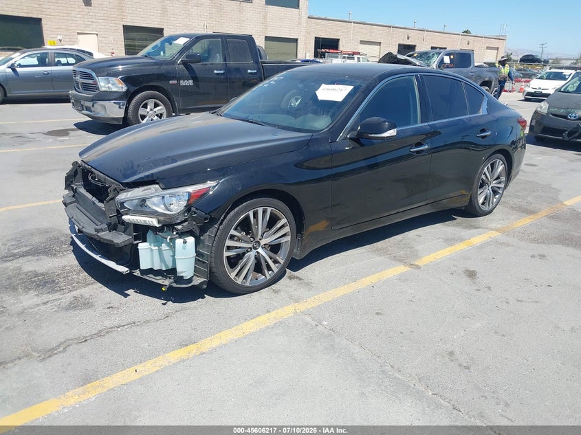 2021 Infiniti Q50 VIN JN1EV7CP4MM705300 IAAI salvage auction — FRONT END, Salvage (California), sold $7,600 on 2026-08-10 (photo 2)