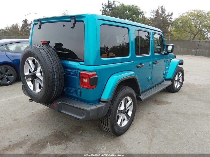 2020 Jeep Wrangler / VIN 1C4HJXEG0LW172075 IAAI salvage auction — LEFT FRONT, Salvage (California), sold $12,700 on 2026-07-29 (photo 4)