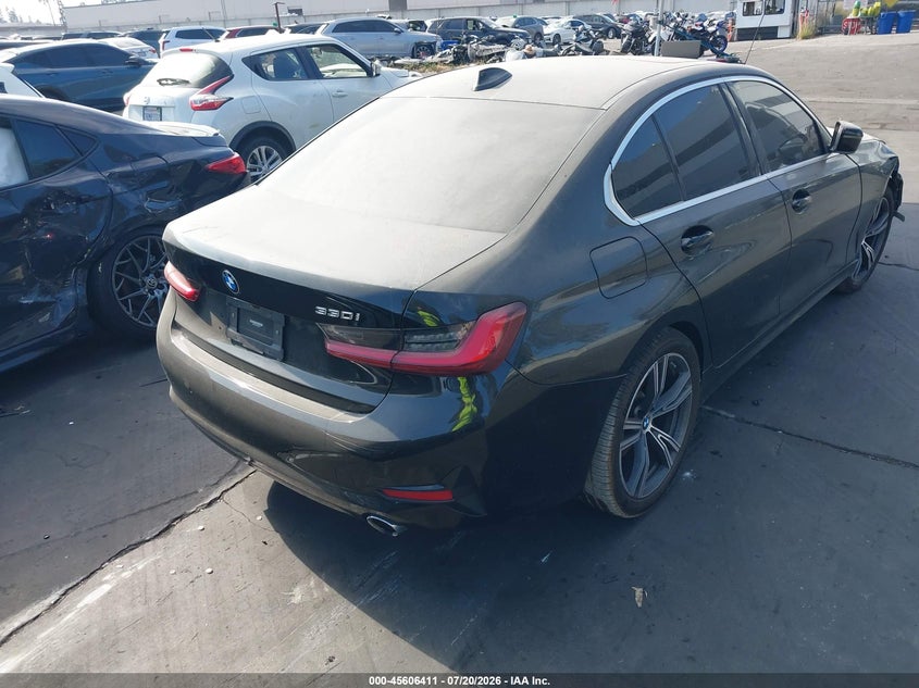 2022 BMW 3er VIN 3MW5R1J04N8C41859 IAAI salvage auction — RIGHT FRONT, Salvage Certificate (California), sold $6,700 on 2026-07-31 (photo 4)
