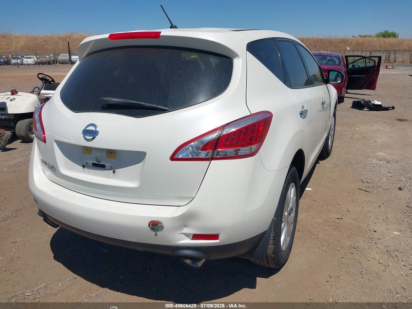 2014 Nissan Murano VIN JN8AZ1MU2EW409249 IAAI salvage auction — NORMAL WEAR, Clear - Dealer Only (California), sold $125 on 2026-07-22 (photo 4)