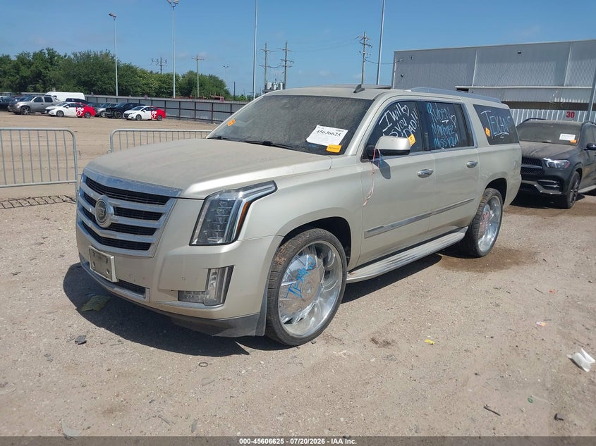 2015 Cadillac Escalade VIN 1GYS3JKJ9FR205102 IAAI salvage auction — WATER/FLOOD, Salvage Title, sold $8,600 on 2026-08-21 (photo 2)