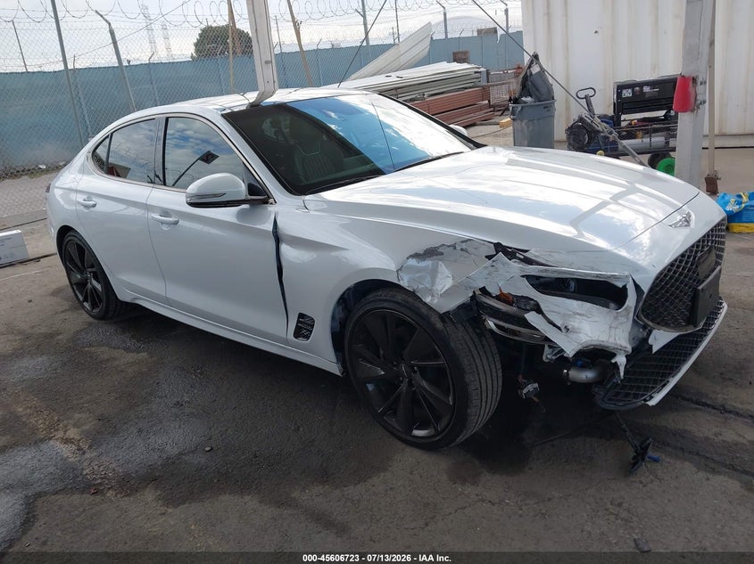 2023 Genesis G70 VIN KMTG34TA3PU123006 IAAI salvage auction — RIGHT FRONT, Salvage (California), sold $11,000 on 2026-08-03 (photo 1)