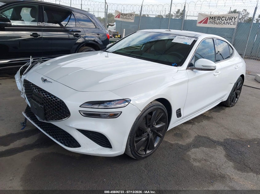 2023 Genesis G70 VIN KMTG34TA3PU123006 IAAI salvage auction — RIGHT FRONT, Salvage (California), sold $11,000 on 2026-08-03 (photo 2)