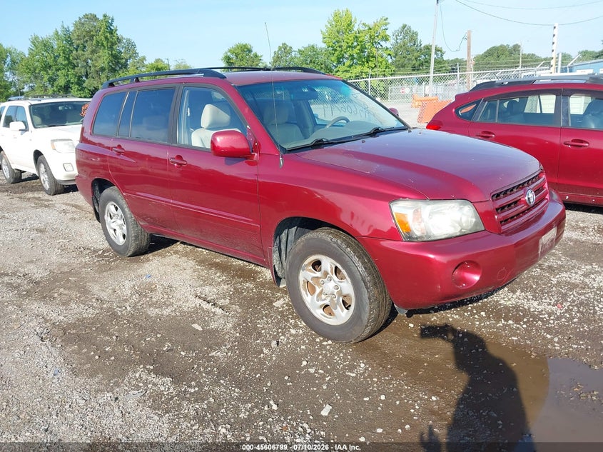 2005 Toyota Highlander VIN JTEGD21AX50121305 IAAI salvage auction — NORMAL WEAR, Clear (Virginia), sold $1,050 on 2026-07-24 (photo 1)