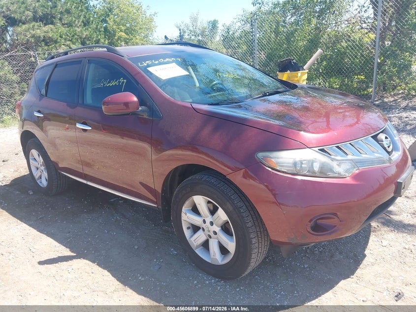 2009 Nissan Murano VIN JN8AZ18W19W121496 IAAI salvage auction — RIGHT FRONT, Clear (Wisconsin), sold $25 on 2026-07-21 (photo 1)