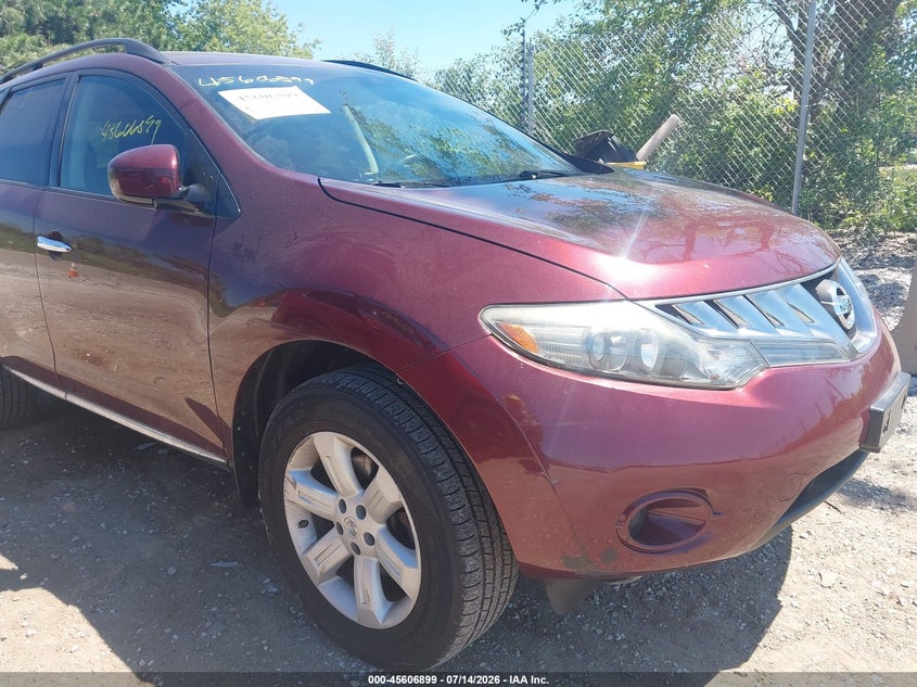 2009 Nissan Murano VIN JN8AZ18W19W121496 IAAI salvage auction — RIGHT FRONT, Clear (Wisconsin), sold $25 on 2026-07-21 (photo 6)