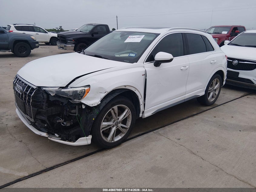 2020 Audi Q3 VIN WA1DECF30L1006136 IAAI salvage auction — FRONT END, Original (Texas), sold $9,850 on 2026-08-16 (photo 2)