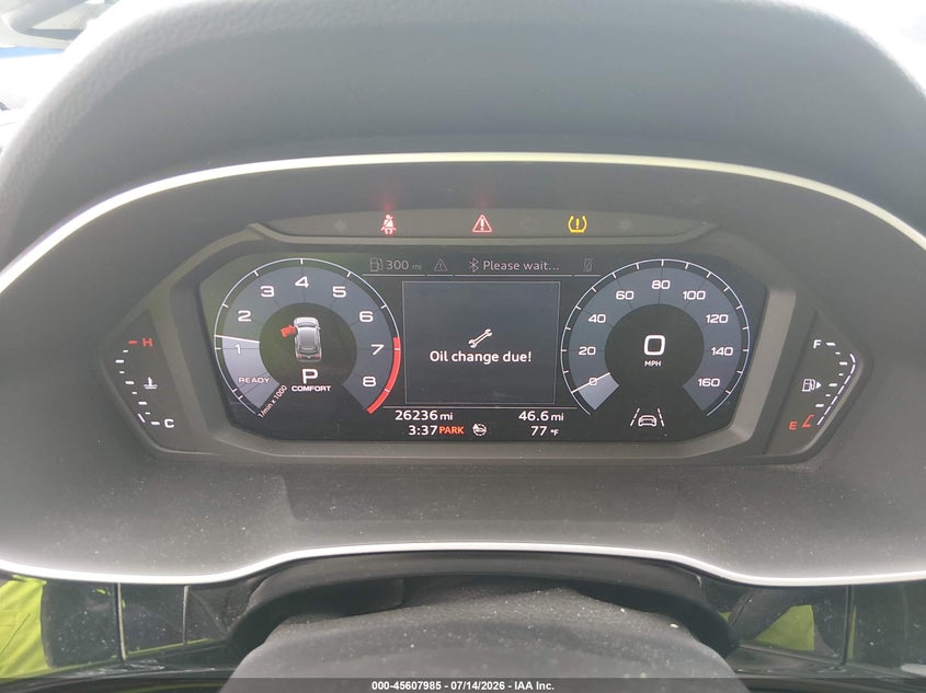2020 Audi Q3 VIN WA1DECF30L1006136 IAAI salvage auction — FRONT END, Original (Texas), sold $9,850 on 2026-08-16 (photo 7)
