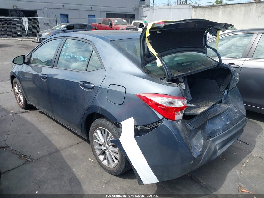 2014 Toyota Corolla VIN 5YFBURHE8EP147746 IAAI salvage auction — REAR END, Salvage Certificate (California), sold $2,550 on 2026-07-22 (photo 3)
