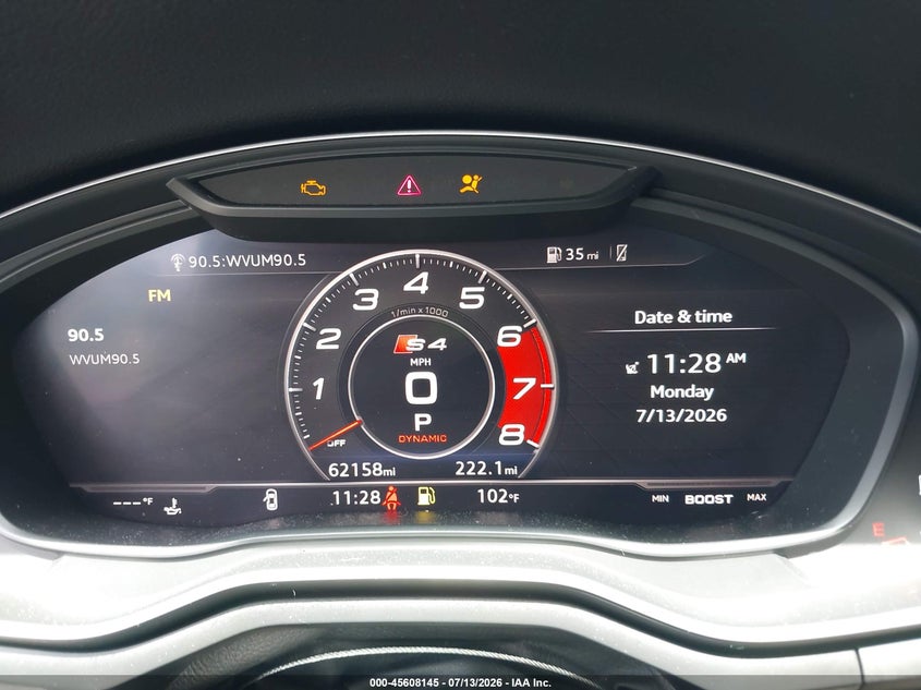 2018 Audi S4 VIN WAUB4BF42JA111676 IAAI salvage auction — LEFT SIDE, Salvage Title, sold $8,300 on 2026-08-13 (photo 7)