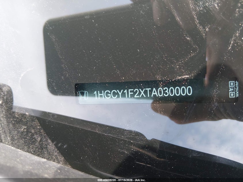 2026 Honda Accord VIN 1HGCY1F2XTA030000 IAAI salvage auction — REAR END, Enterprise Vehicles Clear Only (Washington), sold $13,000 on 2026-07-30 (photo 9)