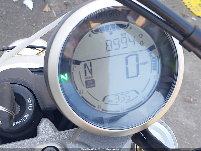2019 Ducati Scrambler VIN ML0KAFPM5KT001552 IAAI salvage auction — SIDE, Salvage Title, sold $1,650 on 2026-09-02 (photo 7)
