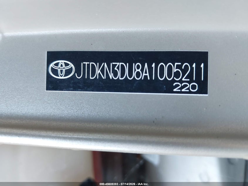2010 Toyota Prius VIN JTDKN3DU8A1005211 IAAI salvage auction — SIDE, Salvage (California), sold $825 on 2026-07-28 (photo 9)