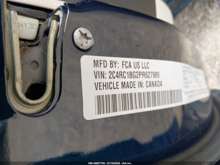 2023 Chrysler Pacifica VIN 2C4RC1BG2PR627989 IAAI salvage auction — REAR END, Salvage Title, sold $12,000 on 2026-07-27 (photo 9)
