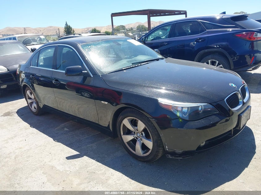 2007 BMW 5 series VIN WBANE53567CW67995 IAAI salvage auction — NORMAL WEAR, Clear - Dealer Only (California), sold $25 on 2026-07-23 (photo 1)