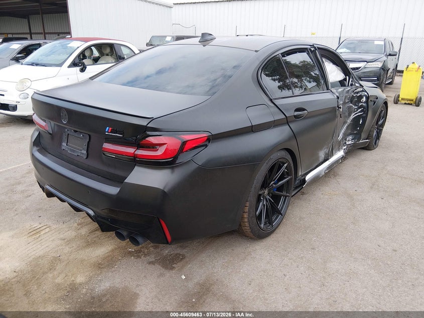 2021 BMW M5 VIN WBS83CH06MCE98298 IAAI salvage auction — RIGHT SIDE, Salvage (California), sold $35,950 on 2026-08-31 (photo 4)