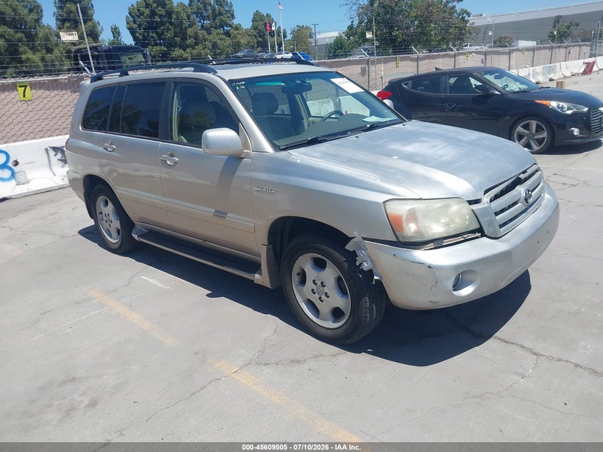 2005 Toyota Highlander VIN JTEEP21A150116203 IAAI salvage auction — NORMAL WEAR, Clear - Dealer Only (California), sold $875 on 2026-07-29 (photo 1)