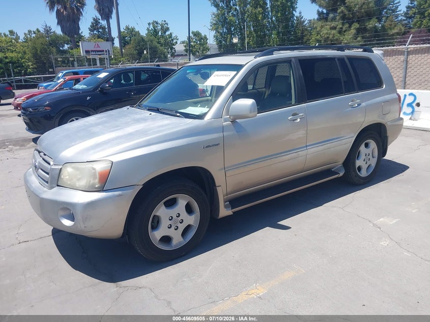 2005 Toyota Highlander VIN JTEEP21A150116203 IAAI salvage auction — NORMAL WEAR, Clear - Dealer Only (California), sold $875 on 2026-07-29 (photo 2)