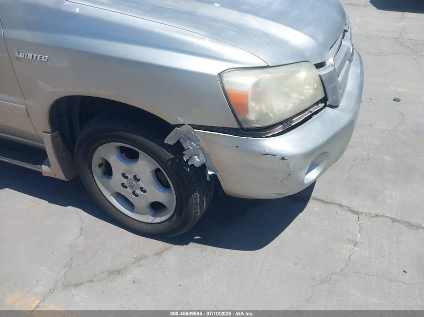 2005 Toyota Highlander VIN JTEEP21A150116203 IAAI salvage auction — NORMAL WEAR, Clear - Dealer Only (California), sold $875 on 2026-07-29 (photo 6)