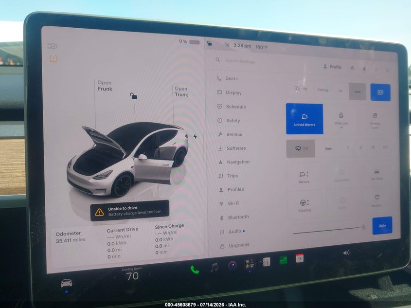 2024 Tesla Model y VIN 7SAYGDEF9RF081035 IAAI salvage auction — FRONT END, Wait Title, sold $12,800 on 2026-08-29 (photo 7)