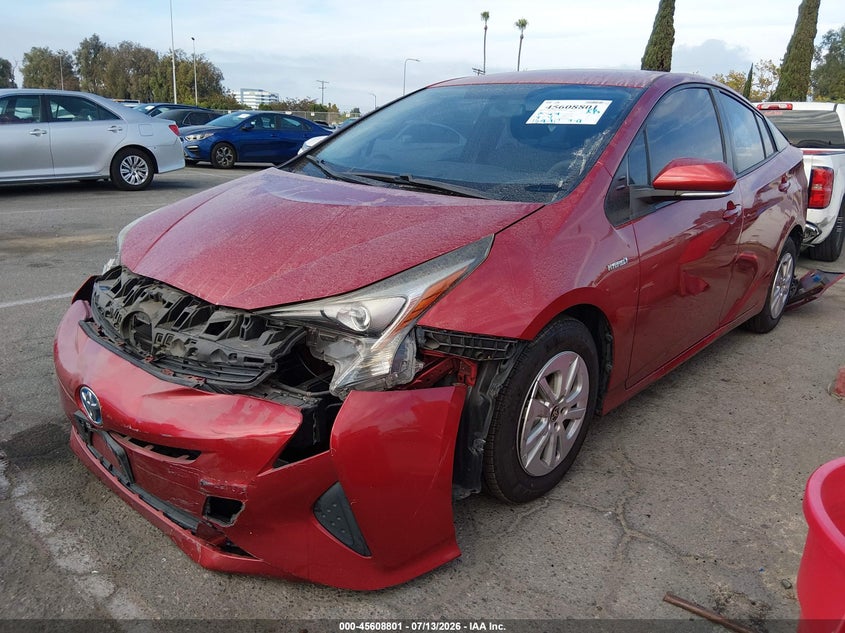 2016 Toyota Prius VIN JTDKBRFU9G3526279 IAAI salvage auction — FRONT & REAR, Salvage (California), sold $1,050 on 2026-07-30 (photo 2)