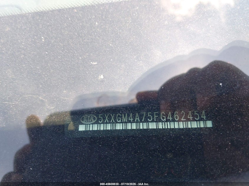 2015 Kia Optima VIN 5XXGM4A75FG462454 IAAI salvage auction — NORMAL WEAR, Clear (North Carolina), sold $775 on 2026-07-15 (photo 9)