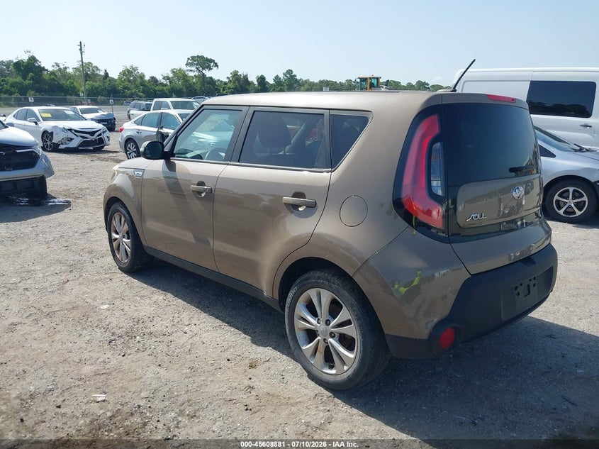 2014 Kia Soul VIN KNDJP3A55E7054890 IAAI salvage auction — NORMAL WEAR, Clear (Florida), sold $775 on 2026-07-17 (photo 3)