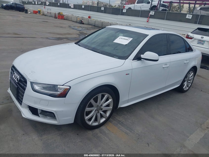 2014 Audi A4 VIN WAUBFAFL0EN028046 IAAI salvage auction — FRONT END, Salvage Title, sold $1,100 on 2026-07-31 (photo 2)