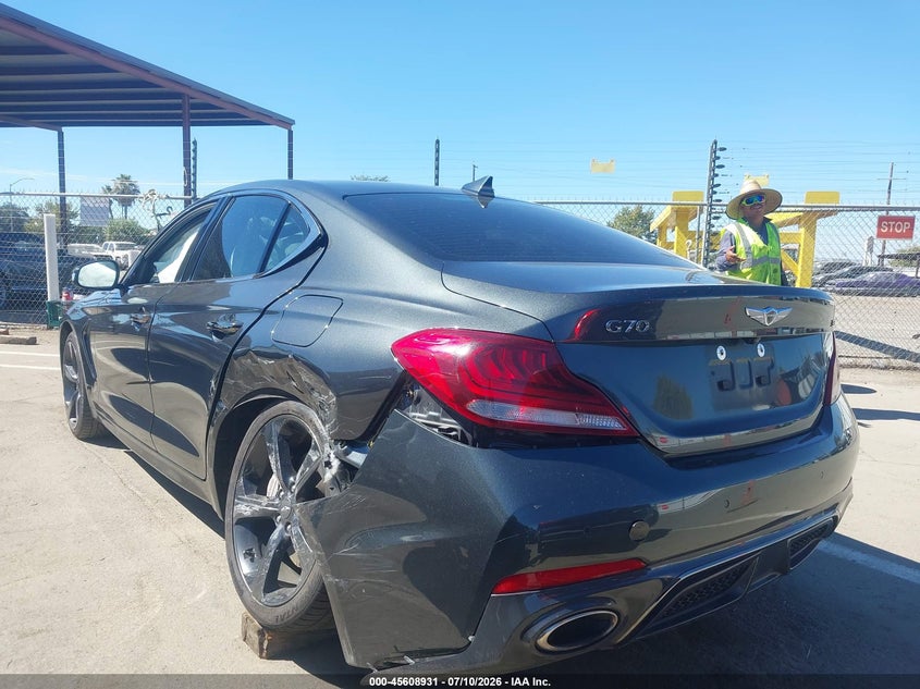 2020 Genesis G70 VIN KMTG34LE0LU058175 IAAI salvage auction — LEFT REAR, Salvage (California), sold $5,625 on 2026-07-28 (photo 3)
