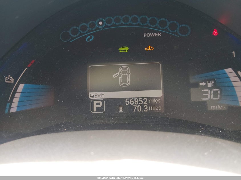 2012 Nissan Leaf VIN JN1AZ0CP2CT018475 IAAI salvage auction — NORMAL WEAR, Clear (South Carolina), sold $1,400 on 2026-08-01 (photo 7)