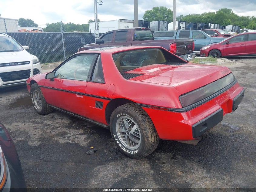 1985 Pontiac Fiero VIN 1G2PF3797FP254392 IAAI salvage auction — NORMAL WEAR, Clear (Missouri), sold $275 on 2026-07-22 (photo 3)