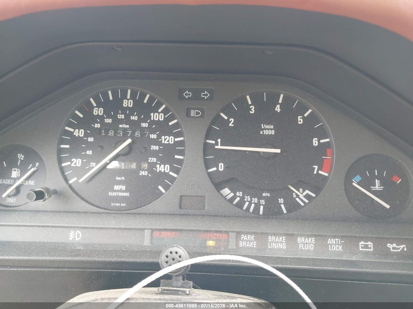 1990 BMW 3 series VIN WBAAD2318LED27004 IAAI salvage auction — FRONT END, Clear (Massachusetts), sold $19,650 on 2026-08-28 (photo 7)