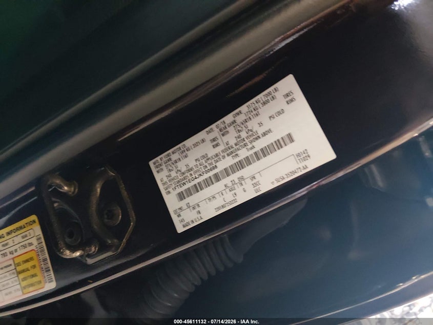 2018 Ford F-150 VIN 1FTEW1EG4JKF00698 IAAI salvage auction — FRONT END, Salvage Title, sold $6,100 on 2026-08-03 (photo 9)