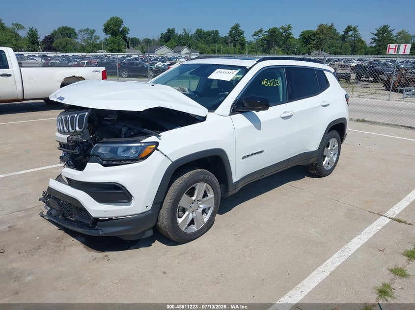 2022 Jeep Compass VIN 3C4NJDBB6NT128018 IAAI salvage auction — FRONT END, Salvage Title, sold $1,200 on 2026-08-23 (photo 2)