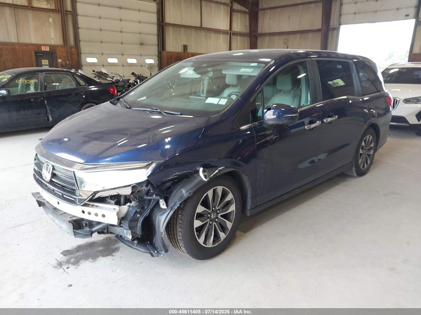 2022 Honda Odyssey VIN 5FNRL6H77NB020192 IAAI salvage auction — LEFT FRONT, Salvage Title, sold $7,800 on 2026-07-29 (photo 2)