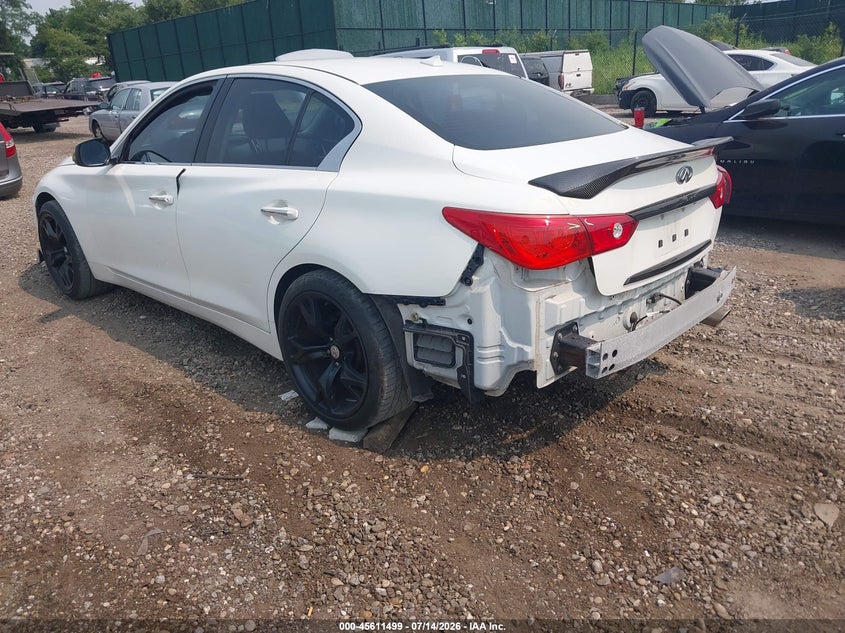 2015 Infiniti Q50 VIN JN1BV7AR4FM421529 IAAI salvage auction — REAR END, Salvage Title, sold $1,050 on 2026-07-28 (photo 3)