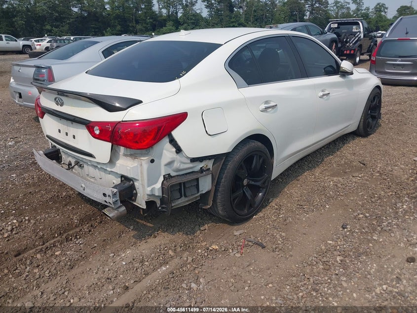 2015 Infiniti Q50 VIN JN1BV7AR4FM421529 IAAI salvage auction — REAR END, Salvage Title, sold $1,050 on 2026-07-28 (photo 4)