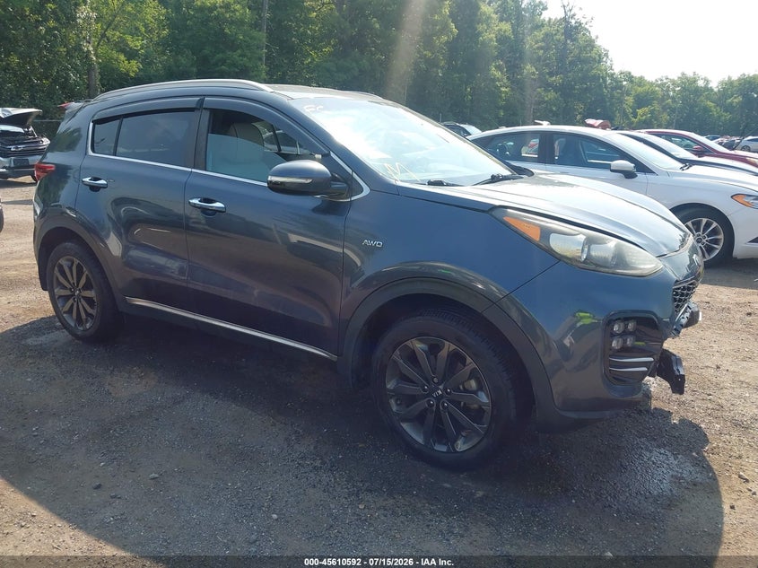 2019 Kia Sportage VIN KNDPNCACXK7547278 IAAI salvage auction — FRONT END, Salvage Title, sold $3,350 on 2026-08-01 (photo 1)