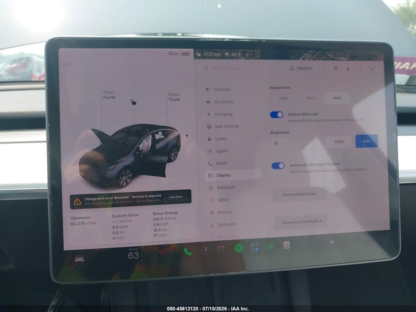 2021 Tesla Model y VIN 5YJYGDEE5MF263005 IAAI salvage auction — REAR END, Salvage Title, sold $12,275 on 2026-08-27 (photo 7)