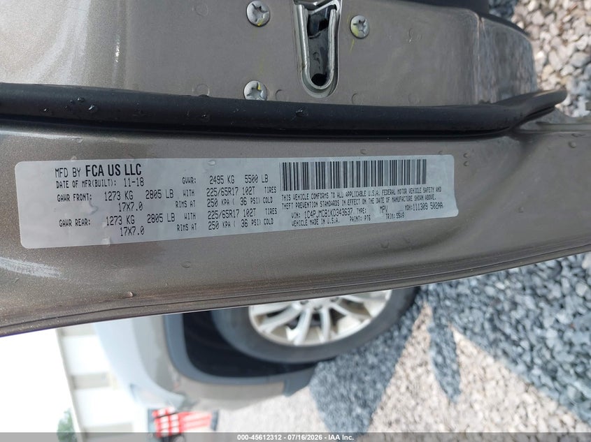 2019 Jeep Cherokee VIN 1C4PJMCB1KD343637 IAAI salvage auction — NORMAL WEAR, Sf97 (New York), sold $10,800 on 2026-08-20 (photo 8)