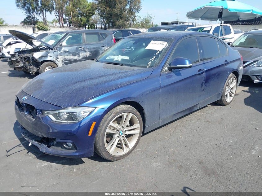 2017 BMW 3er VIN WBA8B9G34HNU55804 IAAI salvage auction — FRONT END, Salvage Title, sold $3,000 on 2026-08-14 (photo 2)
