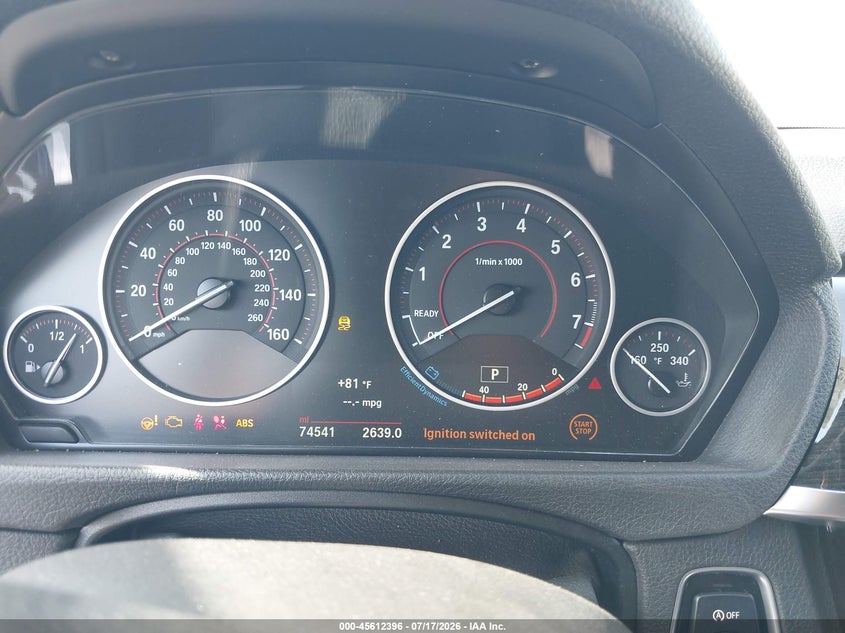 2017 BMW 3er VIN WBA8B9G34HNU55804 IAAI salvage auction — FRONT END, Salvage Title, sold $3,000 on 2026-08-14 (photo 7)